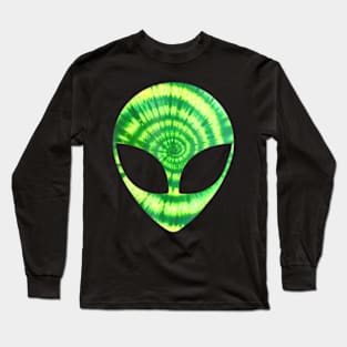 Alien Head Tie Dye Glow Trippy Party Long Sleeve T-Shirt